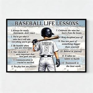 Personalized Baseball & Softball Life Lessons Poster - Gift for Sports Families