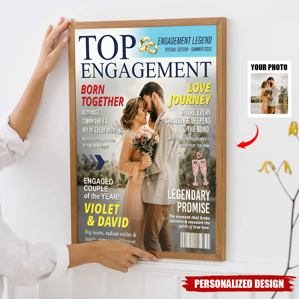 Personalized Engagement Magazine Poster-Gift For Engaged Couple