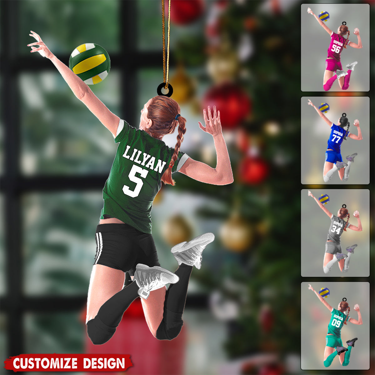 Personalized Beach Volleyball Acrylic Ornament, Gift For Volleyball Players