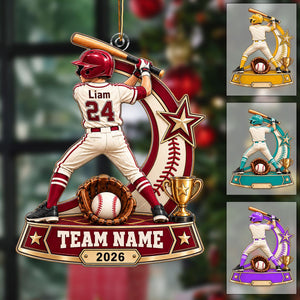 Personalized Baseball Player Ornament 2026