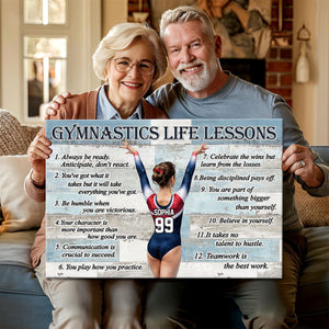 Personalized Gymnast Girl Canvas Poster-Gift For Daughter Granddaughter Teen Girl