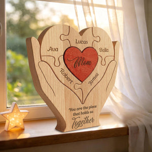 Mother's Day Gifts, Mom, Mother You Are The Piece That Hold Us Together - Personalized Wooden Family Puzzle