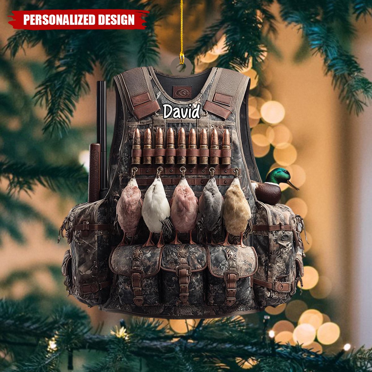Personalized Duck Hunting Christmas Ornament Gift For Hunter