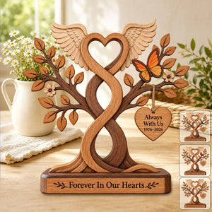 Personalized Memorial Wooden Tree Block Sign, Sympathy Gift