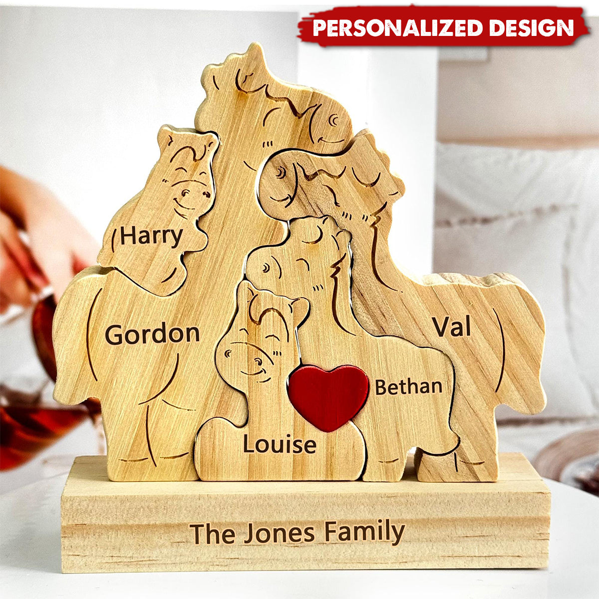 Personalized Wooden horse Family Puzzle