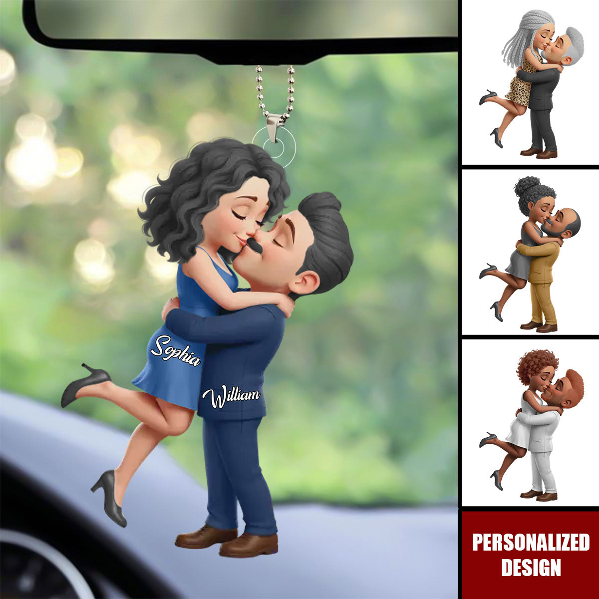 Personalized Anniversary Wedding Car Ornament Gifts For Husband And Wife