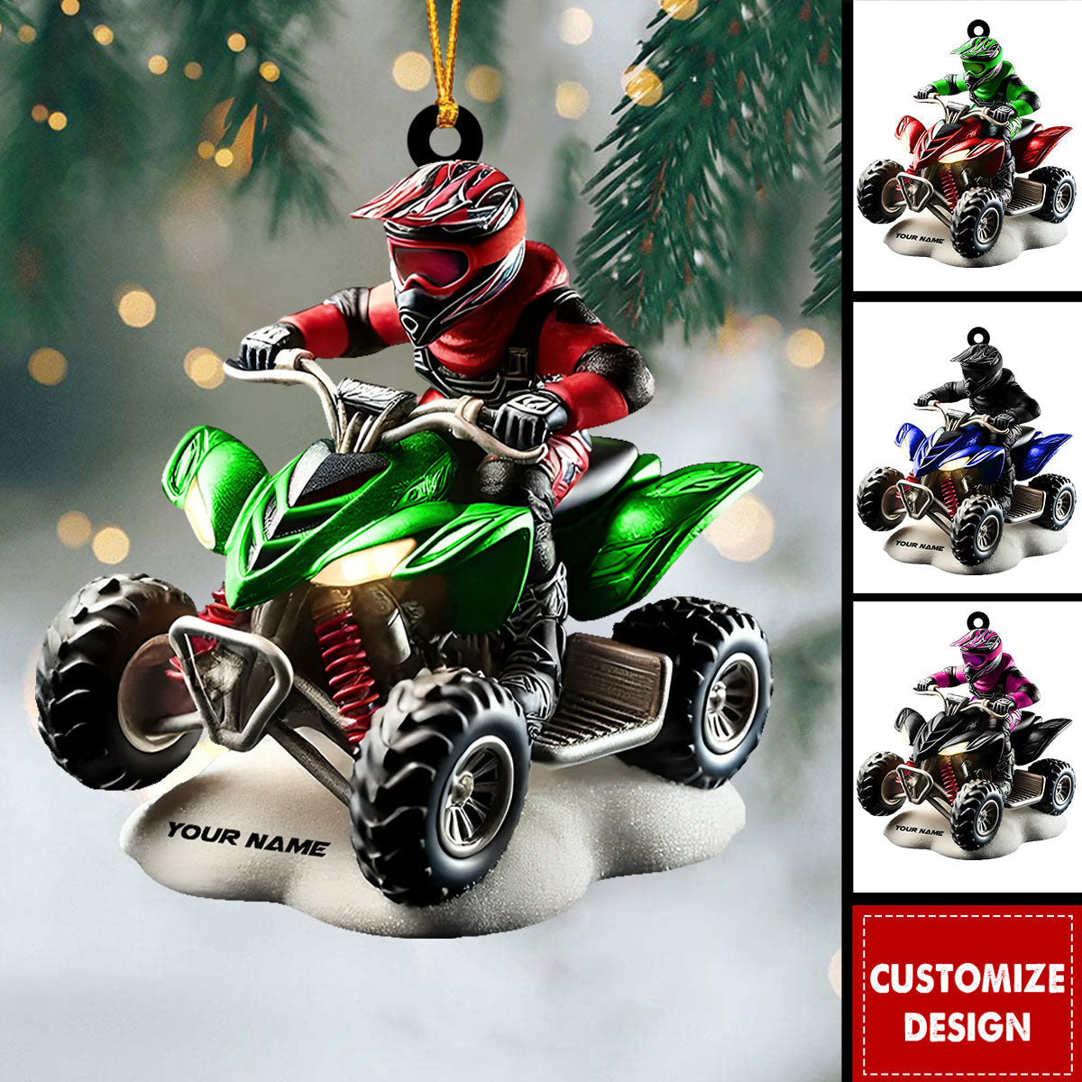 ATV Motorbike Christmas Personalized Acrylic Ornament