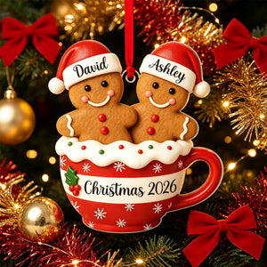 Personalized Gingerbread Couple Christmas Ornament, Gift For Couples