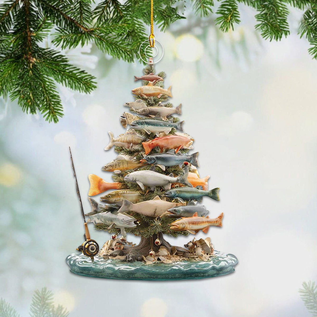 Fishing Christmas Ornament-Gift For Fisherman