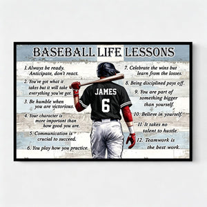 Personalized Baseball & Softball Life Lessons Poster - Gift for Sports Families
