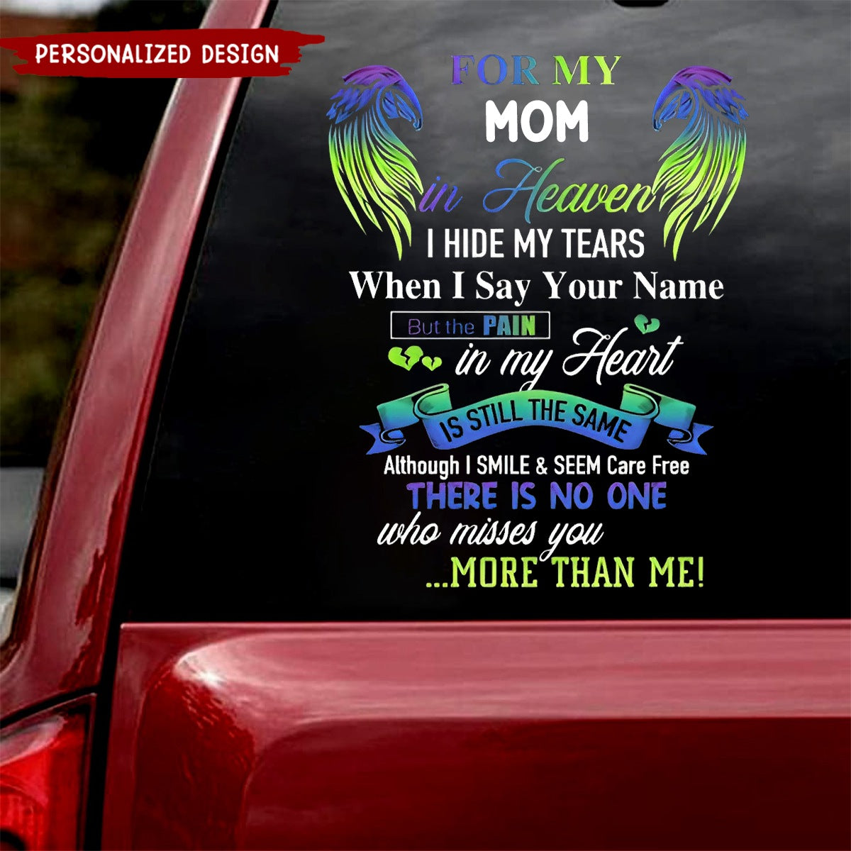 For my mom in heaven - Thank you for the memories Personalized Sticker/Decal - Memorial Gift Idea For Family Member