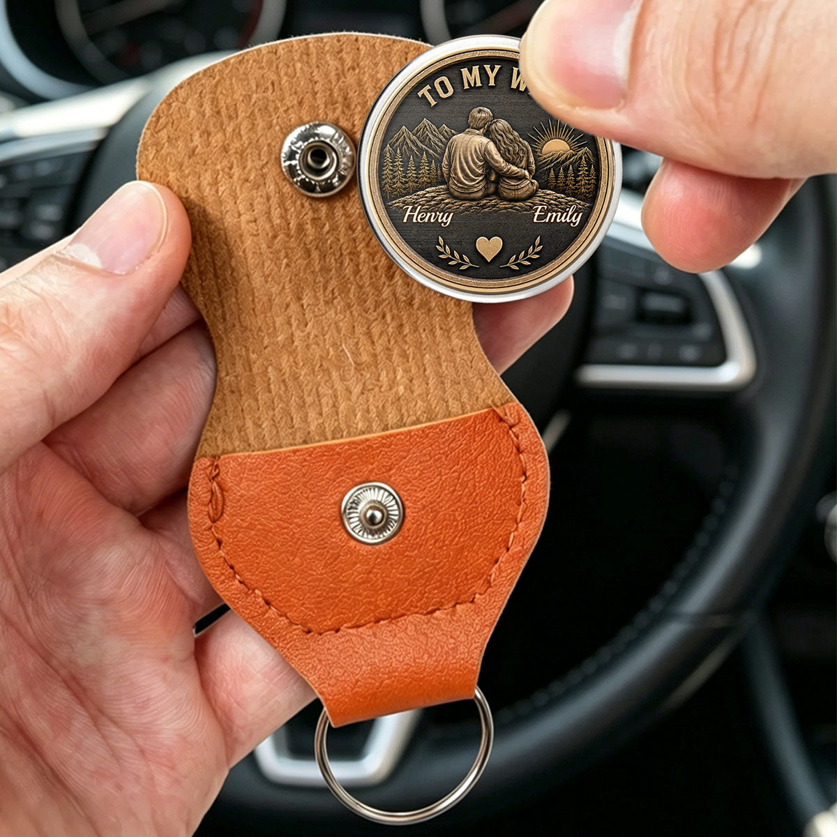 Custom Pocket Hug - Personalized Anniversary Wedding Gifts For Husband And Wife, Him And Her - Love Token Lasts Forever