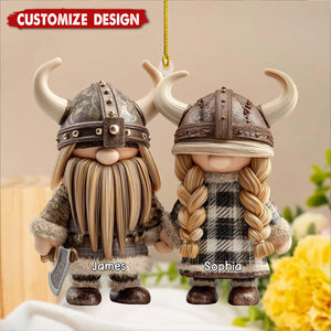 Personalized Viking Couple Christmas Ornament