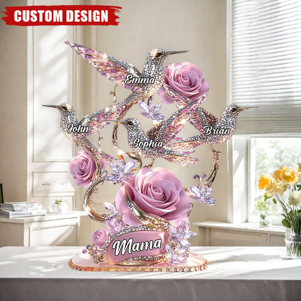 Mom We Love You - Personalized Acrylic Plaque - Mother's Day