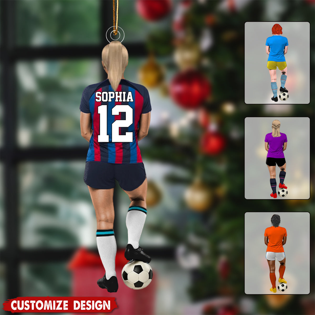 Personalized Soccer Player Christmas Ornament - Gift For Soccer Player Soccer Lovers