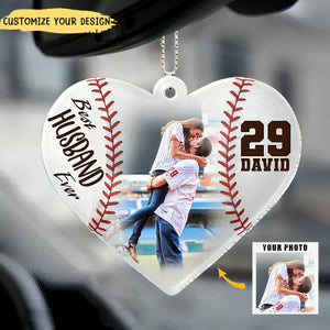 Personalized Gift For Baseball Couple Car Ornament Best Husband Ever