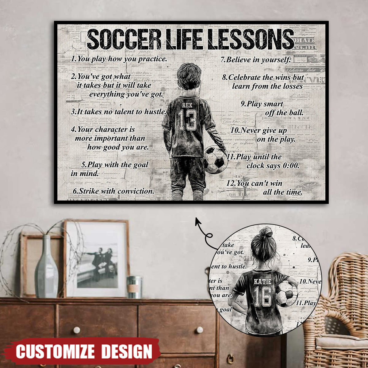 Personalized Soccer Poster For Kids-Gift For Young Soccer Fans