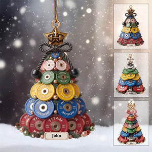 Weight Plate Tree Christmas Ornament, Personalized Gifts For Gymers