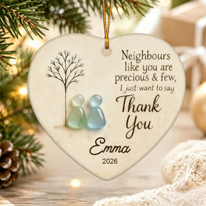 Personalized "Thank You Neighbours" Heart - Shaped Ornament
