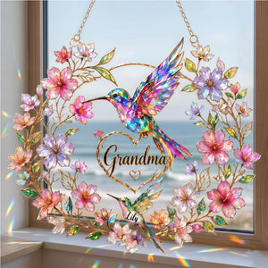 Personalized Hummingbird Suncatcher - Gift For Mom Grandma