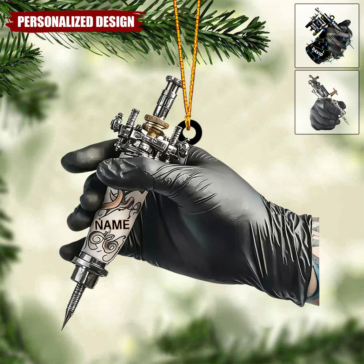 Personalized Tattoo Artist Ornament-Christmas Gift for Tattoo Lover or Piercer