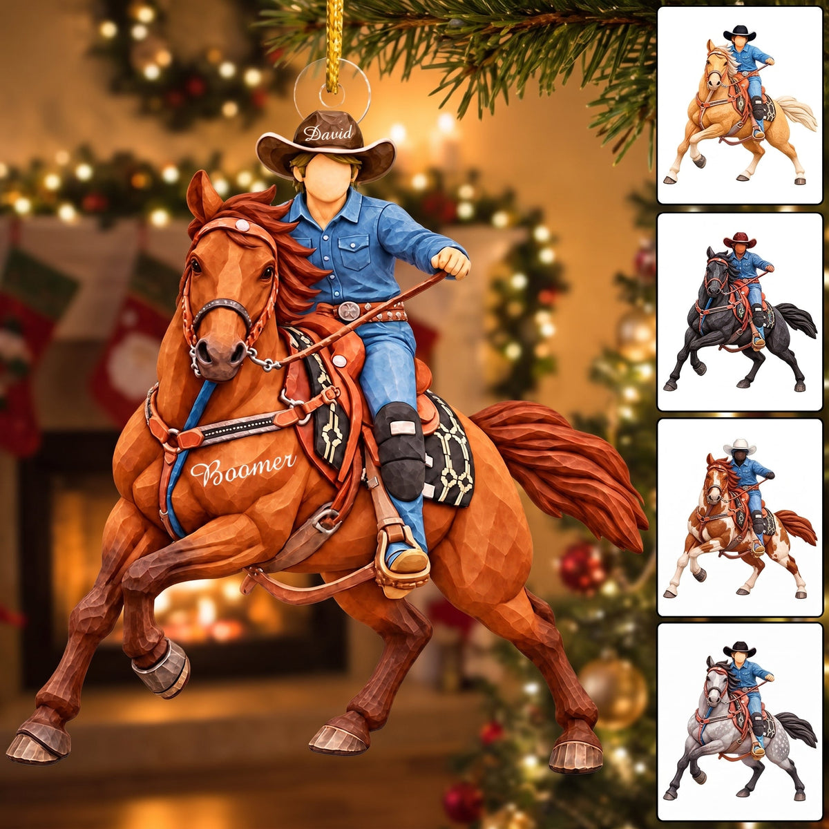 Personalized Custom Ornament Gift For Cowboys, Gift For Horse Lovers