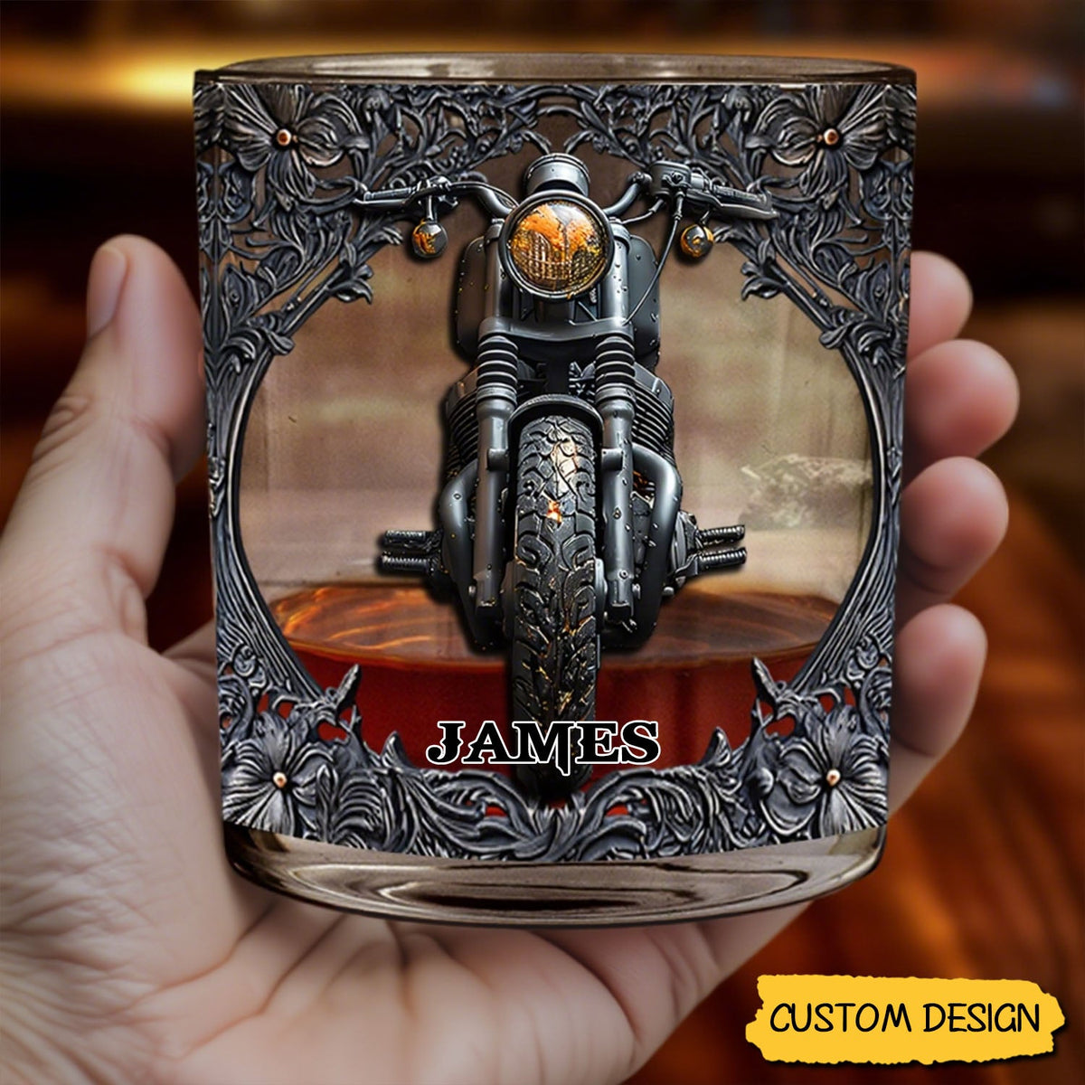 Biker Whiskey - Personalized Biker Whiskey Glass