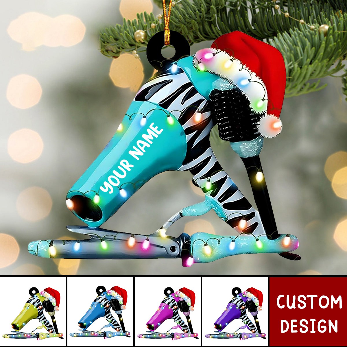 Personalized Dryer Acrylic Christmas Ornament Gift For Hairdresse