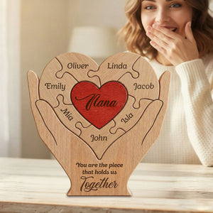 Mother's Day Gifts, Mom, Mother You Are The Piece That Hold Us Together - Personalized Wooden Family Puzzle