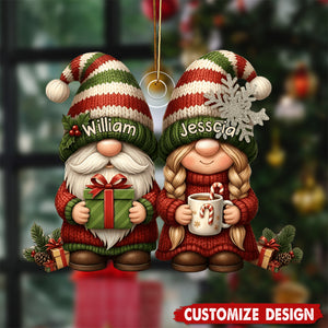 Personalized Couple Growing Old Together Christmas Ornament - Gift For Couple