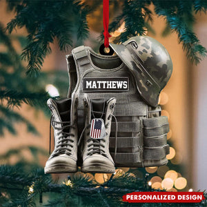 Personalized Veteran Military Christmas Ornament-Gift For Dad Grandpa