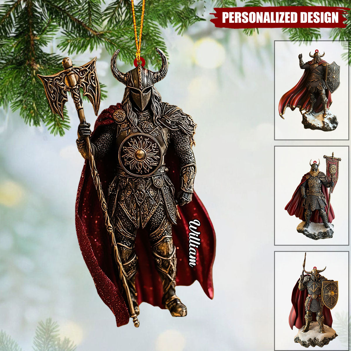 Personalized Viking Knight Acrylic Ornament