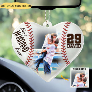 Personalized Gift For Baseball Couple Car Ornament Best Husband Ever