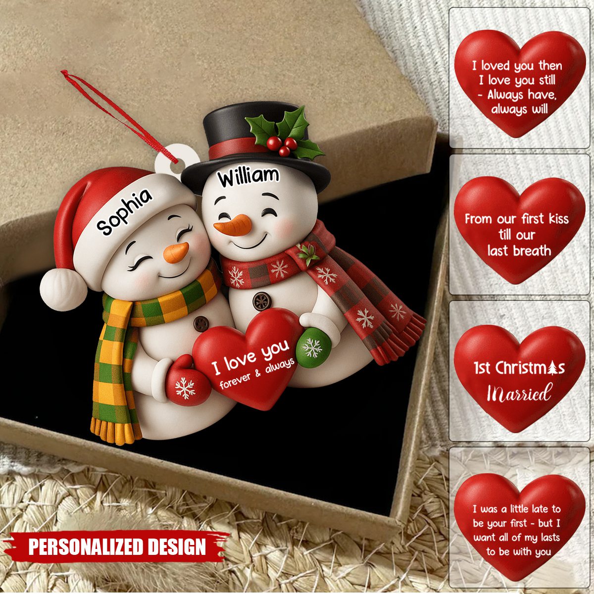 Our Christmas Together-Personalized Snowmen Ornament
