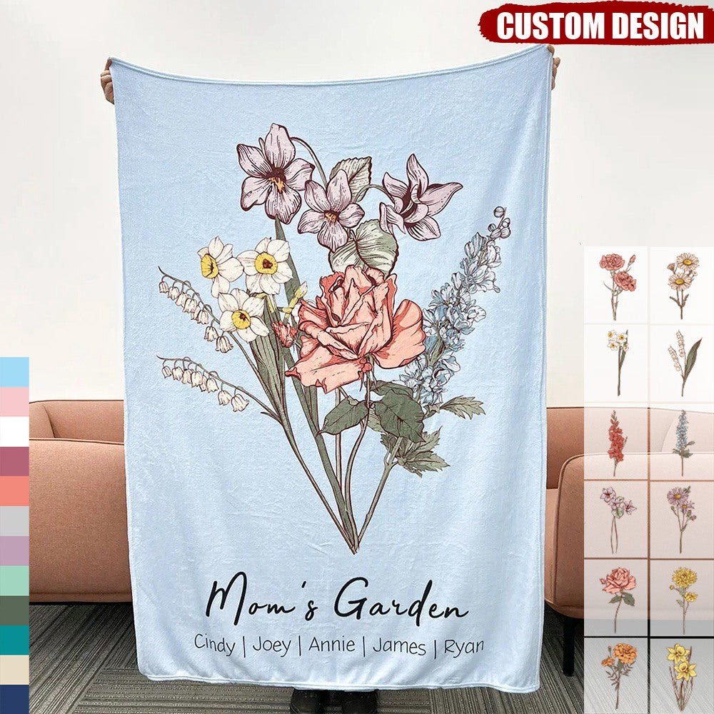 Grandma / Mom's Garden is Her Children Customized Winter Blanket