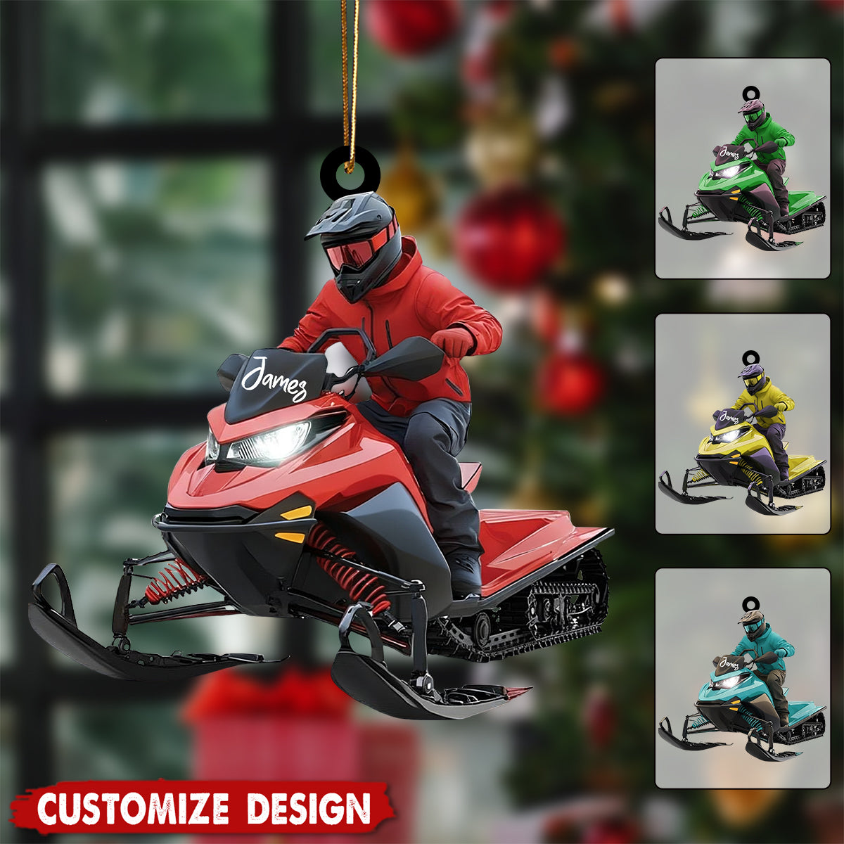 Personalized Snowmobile Christmas - Gift for Rider, Winter Sports Lover