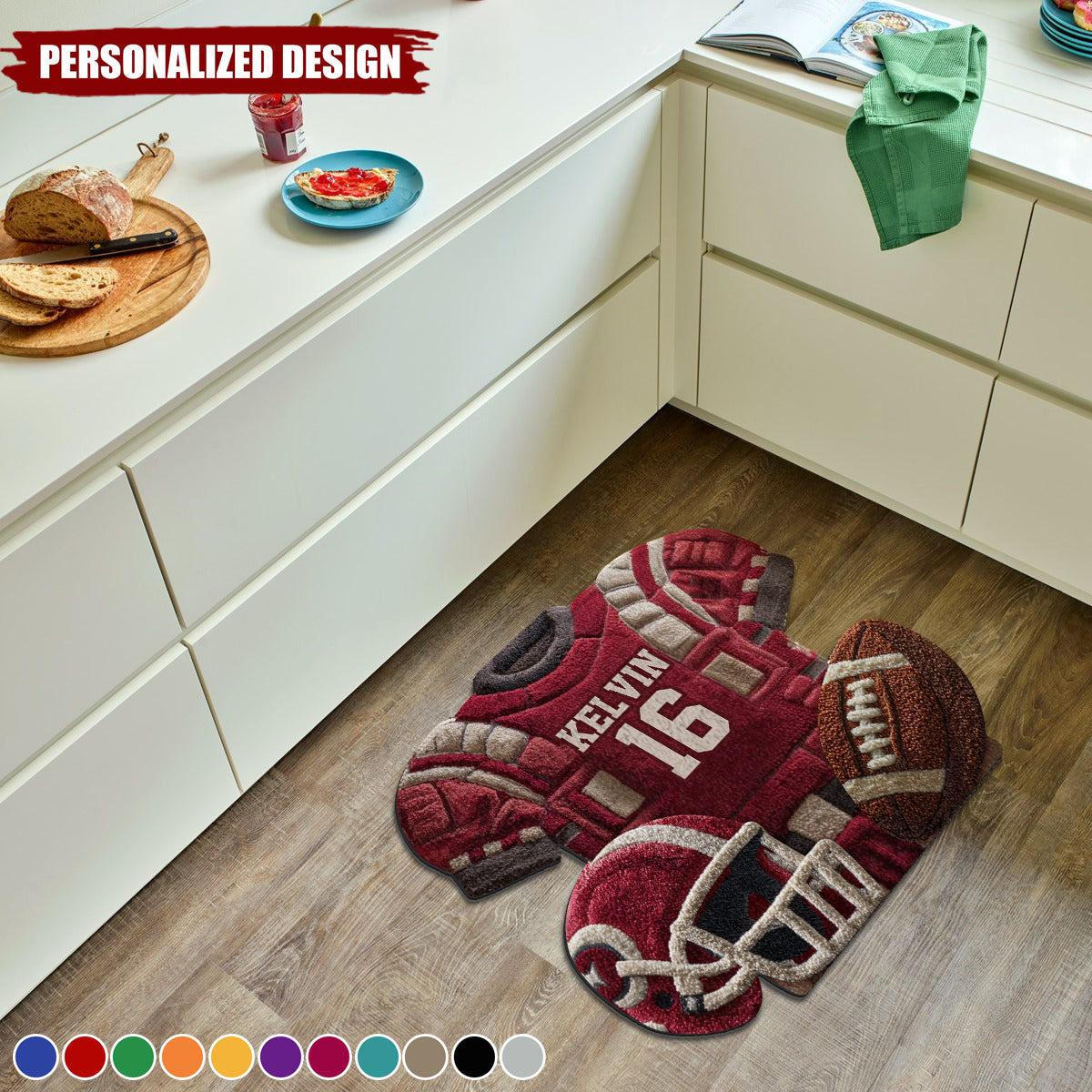 Love Football-Personalized Football Doormat/Rug