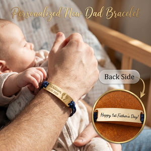 Custom Baby Footprint Bracelet - New Father Gift, Fathers Day Gift