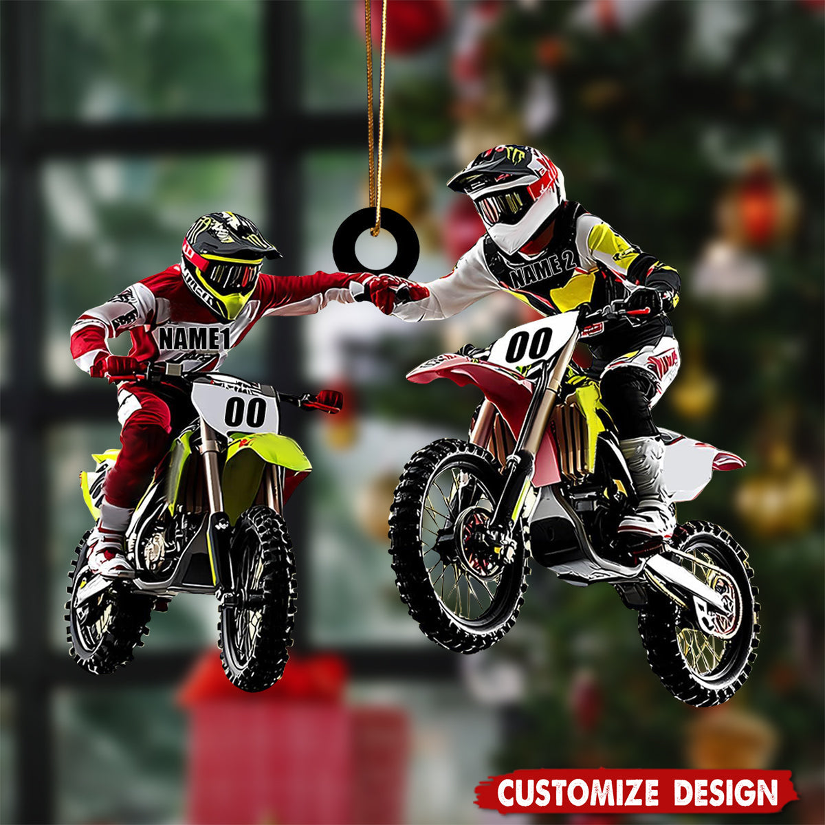 Personalized Motorcycle Christmas Ornament -  Gift For Motorbike Driver