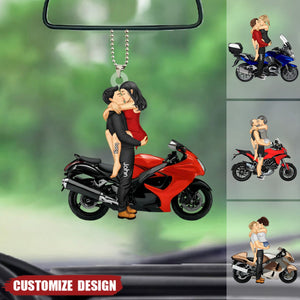New Release - Personalized Motorcycle Couple Car Ornament