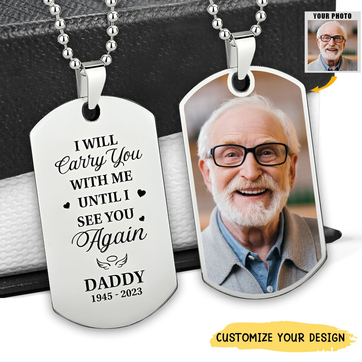 Custom Photo I Miss You  - Memorial Personalized Custom Necklace - Sympathy Gift, Gift For Family Members