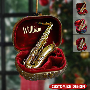 Personalized Saxophone Christmas Ornament - Gift For Musician