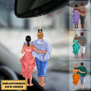 Personalized Back View Couple Car Hanging Ornament