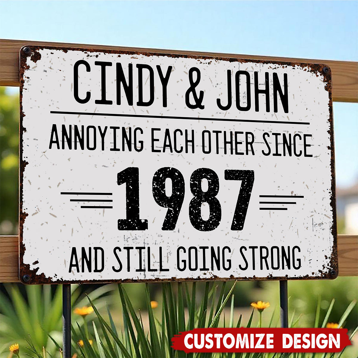 Annoying Each Other Since And Still Going Strong Personalized Metal Sign - Gift For Couples