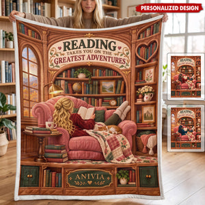 Book Girl Blanket - Personalized Gifts For Book Lovers
