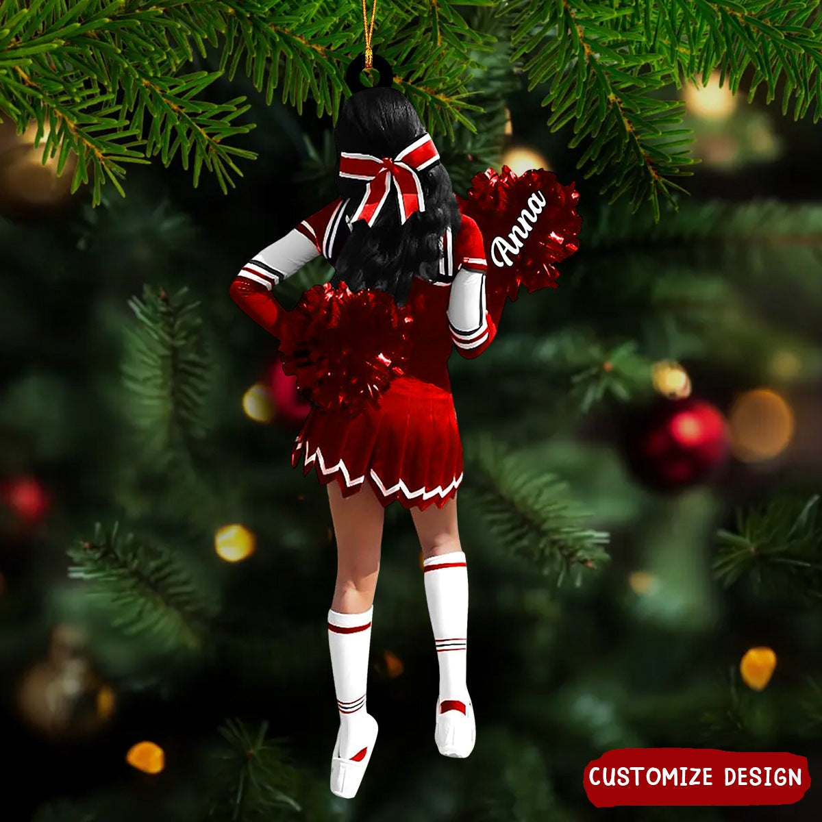 Personalized Cheerleading Pom pom Girl Christmas Ornaments - 2024 New Release