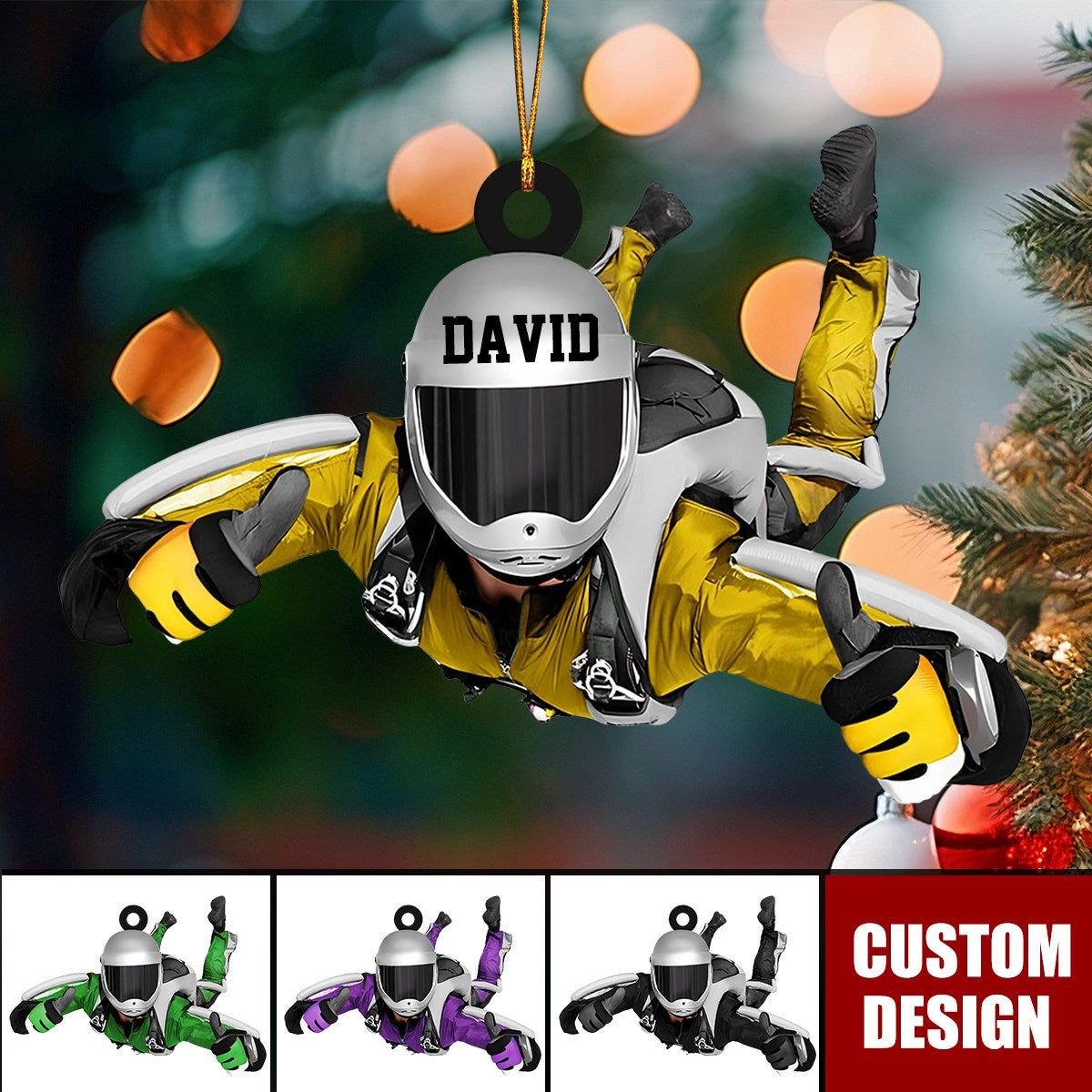 Personalized Skydiving Christmas Ornament, Gift For Skydiving Lovers - 2025 New Release