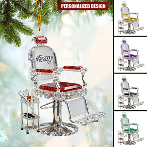 Personalized Barber Chair Christmas Ornament-Stylist Present