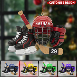New Release - Personalized Hockey Set Ornament - Gift For Hockey Lovers