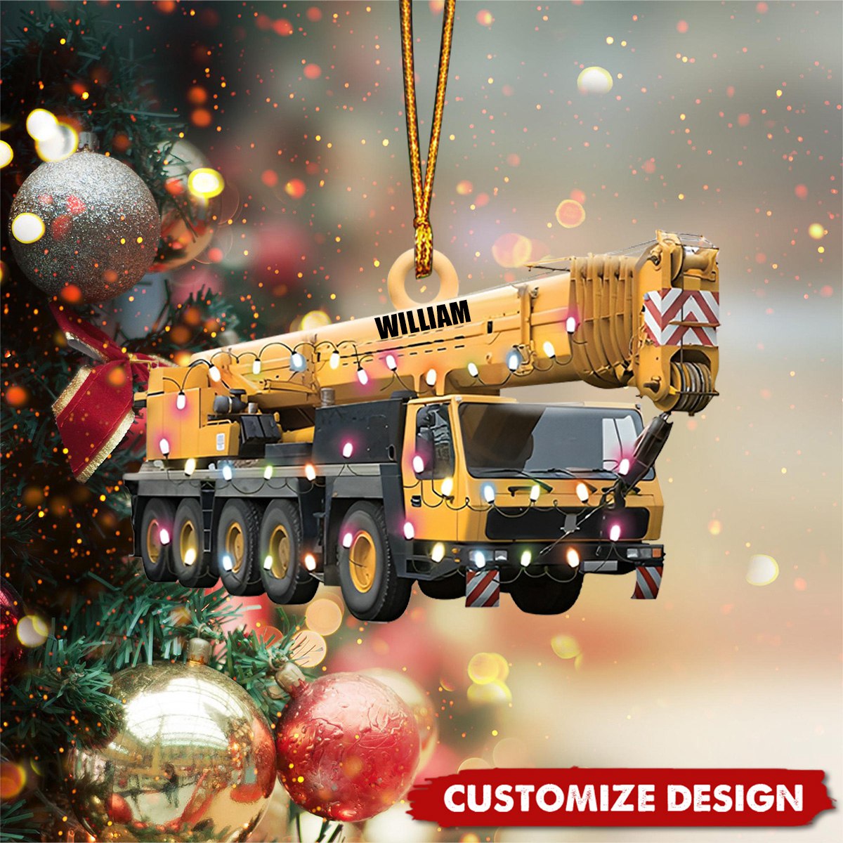 Personalized Crane Vehicles Ornament, Heavy Equipment Operator Ornamen ...